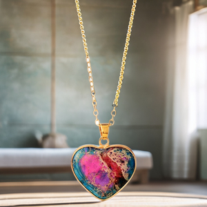 Delicado Collar con Colgante de Jaspe Sedimentario Marino para Mujer, Joyería con Dije de Corazón, Ideal para Yoga y Meditación, Regalo Perfecto, Joyería de Piedras Preciosas - Product Image 6