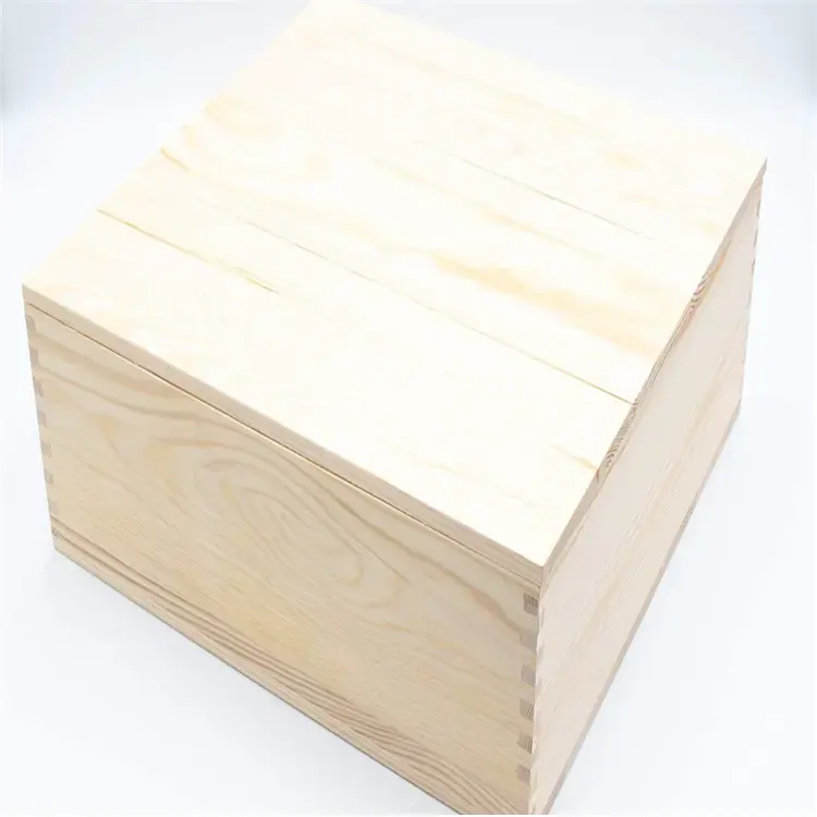 Kotak penyimpanan kayu pinus dengan nampan putar buatan tangan kecil kotak penyimpanan kayu Solid bagus untuk penyimpanan aksesori tersembunyi