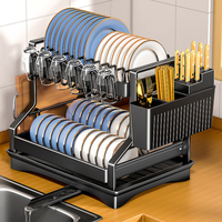 Meilleur égouttoir à vaisselle pour boutique en ligne, égouttoir à vaisselle de cuisine à 2 niveaux, organisateur de cuisine