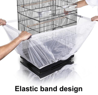 Cage à oiseaux respirante extensible jupe en maille filet de protection des graines attrape-graines pour cage à oiseaux pour cage carrée ronde