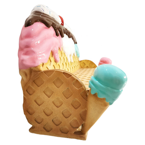 Life Size Fiberglass Ice Cream Sundae Bench Custom Waffle Cone Sofa Theme Park Dessert Shop Commercial <strong>Space</strong> <strong>Decoration</strong> Handmade - Product Image 4