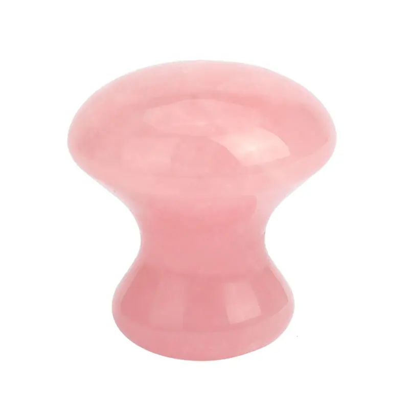 Großhandel rosa Quarz Guasha Massagegeräte mittlere Pilzform Rose Quarz Gua Sha Stein