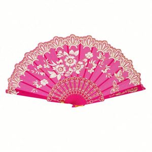 Wholesale Luxury Lolita Silk <b>Fan</b> Folding Bride <b>Hand</b> <b>Fan</b> for Wedding Parties Plastic Crafts Gift - Product Image 4