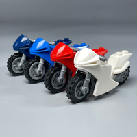 Jouet de construction à petites particules MOC, casque de moto de course, pare-brise, pour la conduite, les séances photo, jouet promotionnel DIY