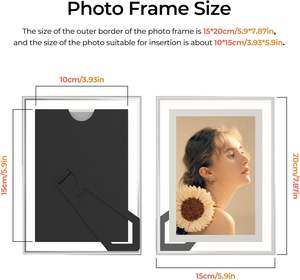 Cadre photo/rectangle décoratif en verre cristal argenté fait main, personnalisable, 3.5*5 4*6 5*7, vente en gros DIY - Product Image 4