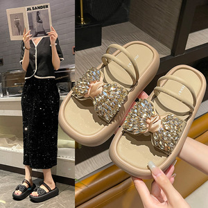 Sandalias de verano de una sola tira de seda satinada, sandalias de tacón alto estilo europeo, elegantes y modernas sandalias de tacón grueso para mujer - Product Image 2