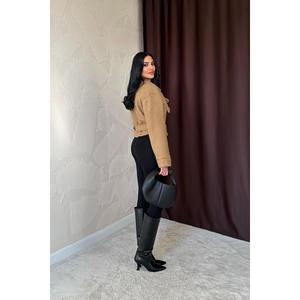 Abrigo de Cachemira Camel para Mujer, Tejido Minimalista, Cálido, Largo, Ropa de Abrigo - Product Image 1