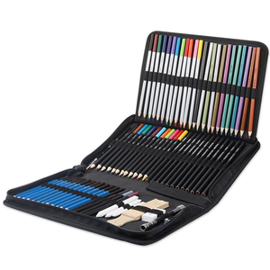 Ensemble de dessin professionnel de 71 pièces, assortiment de crayons à dessin, crayons de fusain, crayons de couleur, médias mixtes - Product Image 2
