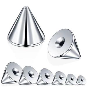 Reemplazos de acero inoxidable Piercing Joyería Rosca interna Bolas de acero quirúrgico Spike Cone Top Tornillo plano en accesorios - Product Image 3