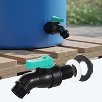Kit de Grifo para Barril de Lluvia, Material ABS, Alto Flujo, 3/4" NPT y GHT, Válvula para Barril, No Requiere Acceso Interno, Uso en Jardín Exterior