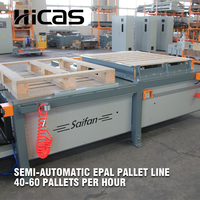 Ligne de clouage semi-automatique HICAS SF9030 pour palettes en bois EPAL, compatible PLC Yaskawa Servo AirTac 6.3kW, 40-60 palettes par heure