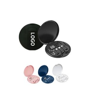 2025 Data <b>Cable</b> Organizer Box Custom Logo Black Mini Round 5 in 1 Portable 60w Data <b>Cable</b> Set for Sale - Product Image 5