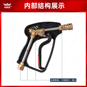 Pistolet de lavage haute pression 5000 PSI, robuste, pour nettoyage à l'eau froide, corps en plastique, valve en cuivre, interface NPT 3/8 - Product Image 4