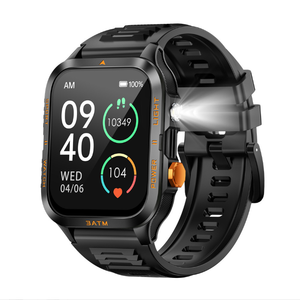 Montre connectée sportive KT89, bracelet intelligent, écran IPS, étanche 3ATM, écran tactile, batterie longue durée, <span class=keywords><strong>lampe</strong></span> <span class=keywords><strong>torche</strong></span>, pour homme - Product Image 2