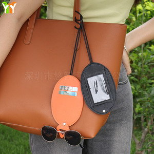 PU leather luggage tag <b>holder</b>, luggage boarding name tag, can be used to hang glasses chains, access cards, and <b>ID</b> card <b>holders</b>. - Product Image 1