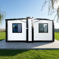 Maison conteneur extensible de 20 pieds, maison préfabriquée modulaire, mini-maison de 7 m de largeur, installation rapide, cabane pliable portable pour habitation