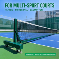 Poteau de filet de tennis mobile en alliage d'aluminium 100 % recyclable, système de filet de tennis portable pour terrain multisports extérieur