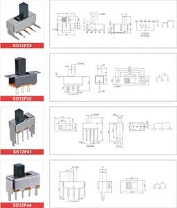 전기 모기용 비단락 슬라이드 스위치 단극 3 핀 SK 미니 슬라이드 스위치