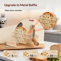 Trancheuse à pain manuelle à lame rotative avec base en bois, épaisseur réglable, machine à couper le pain commerciale pour boulangerie
