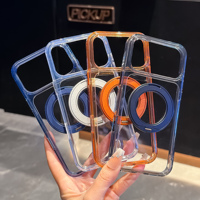 Casing HP Kristal Bening Grosir dengan Stand Putar 360 Derajat, Cincin Magnet, dan Pengisian Daya Nirkabel untuk iPhone 15 16 17 18p 18pm