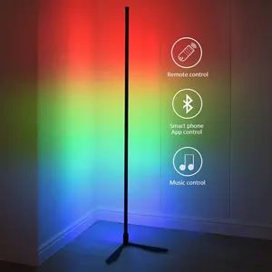 Lampe de maison intelligente multicolore de Style européen, application Bluetooth intelligente, télécommande, atmosphère rvb, lampadaire d'angle Vertical à LED