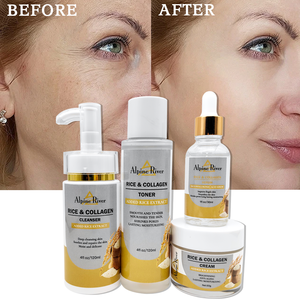 Etiqueta privada Vegan Facial Korean <span class=keywords><strong>Rice</strong></span> Cuidado DE LA PIEL Blanqueamiento <span class=keywords><strong>Rice</strong></span> Toner Cream Serum Skin Care Set para piel seca - Product Image 1