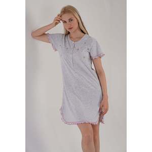 Túnica KADIN P.SUPREM PATLI KISA KOL ETEGI OVAL BIBILALI - Gris Melange - Gris Melange - Product Image 2