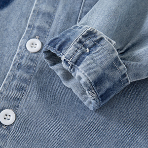 도매 봄 가을 패션 어린이 유아 아기 소년 데님 긴 소매 셔츠 탑 - Product Image 5
