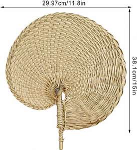 Éventail en bambou de style chinois, sculpté à la main, pour l'été, en feuille de palmier naturelle, écologique, décoration murale, éventails portatifs - Product Image 2