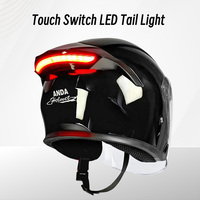 Casque de moto demi-face en ABS de haute qualité avec visière double, feu arrière LED, conception modulaire, homologué DOT, toutes saisons