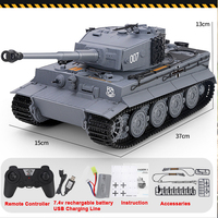 Char de combat RC 1/24, télécommande 2.4G, char allemand Tiger de la Seconde Guerre mondiale, véhicule blindé électrique avec tir, jouet éducatif, kit de modèle