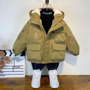 OEM nuova giacca imbottita in cotone Parka invernale per bambini alla moda cappotto con cappuccio caldo foderato in pile - Product Image 2
