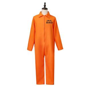 Combinaison de prison pour enfants orange, costume de film télévisé pour Halloween, en polyester, unisexe - Product Image 6