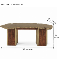 Bureau d'ordinateur contemporain pour la maison et le bureau, avec accents en laiton et plateau gravé – Vente en gros