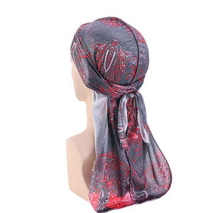 Nuovi Bandana alla Moda, Foulard Avvolgente, Durag in Raso Setoso con Motivo Paisley, Cappello Skull Cap Du Rags TJM-05-3D - Product Image 3