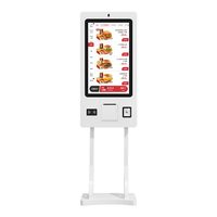 Kiosque de libre-service ultra-mince 21,5 pouces avec écran tactile capacitif 10 points, terminal de paiement au détail sur pied, NFC, RFID, SDK, reconnaissance faciale