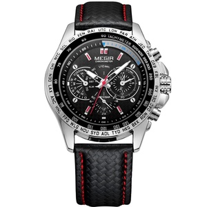 Montres Homme <span class=keywords><strong>Megir</strong></span> <span class=keywords><strong>1010</strong></span> : Montre Sport à Quartz pour Homme avec Bracelet en Cuir – Nouvelle Collection, Meilleure Vente - Product Image 1