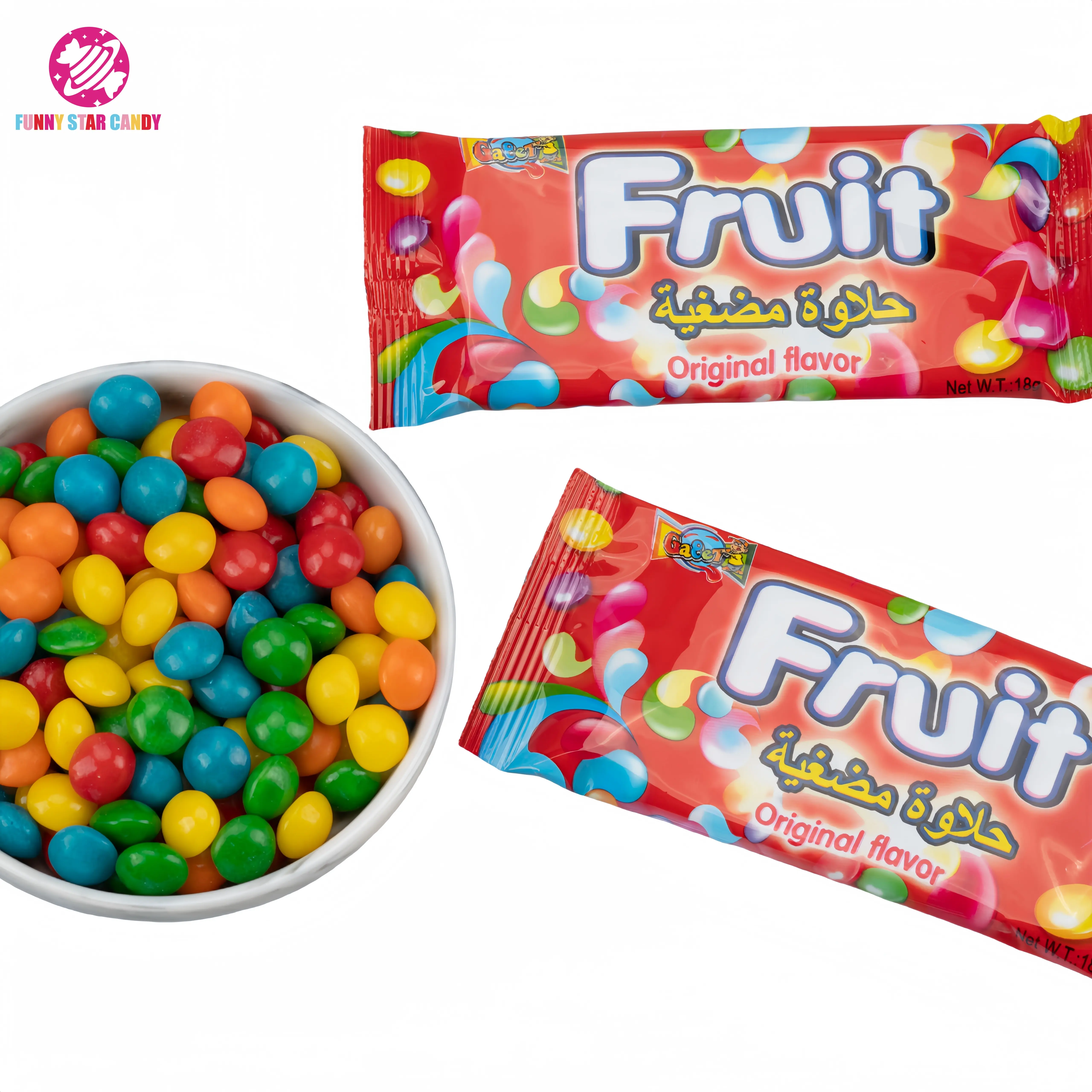 candies wholesale halal sweet Rainbow chewy candy sour fruit Sour flavor OEM package chewies juicy bonbon bulk confectionery