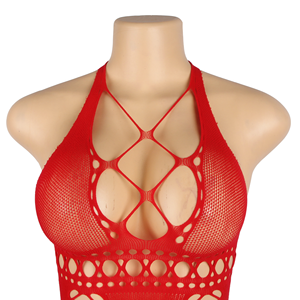 Sexy Dessous Sm Spiele <span class=keywords><strong>Plus</strong></span> Size Rot Sexy Fisch netz Aushöhlen Lange Dessous Flirten Bondage Unterwäsche für Frauen - Product Image 6