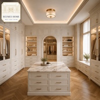 Système de dressing intégré de luxe sur mesure pour toute la maison, avec armoire Shaker, finition laiton brossé, style européen, pour villa, OEM ODM