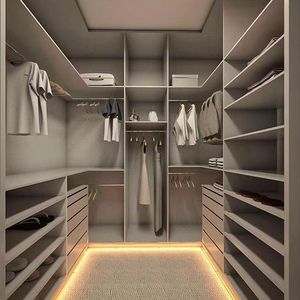 Garde-robe haut de gamme, meubles de chambre à coucher, armoire en bois imperméable personnalisée pour maison villa hôtel appartement - Product Image 5