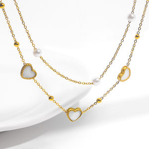 JUSNOVA Bracelet Charm Géométrique en Gros Acier Inoxydable Plaqué Or 18K Chaîne de Cheville Perle Édition Limitée <span class=keywords><strong>Bijoux</strong></span> de Mode pour Femmes - Product Image 5