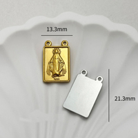 Pendentifs centraux de chapelet plaqués or 18 carats, croix religieuse, breloques, centre de chapelet