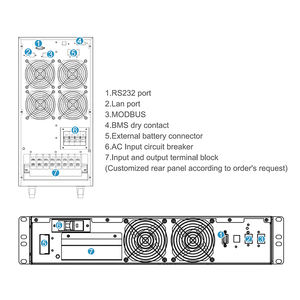 긴 배터리 수명 주기 단상 10kVA UPS 백업 전원 스마트 무정전 전원 공급 장치 내장 외부 Lifepo4 배터리 - Product Image 6