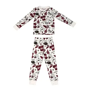 Pyjamas pour enfants en bambou biologique ensembles de vêtements pour garçons personnalisés vêtements de nuit pour garçons pyjamas à la mode pour enfants pyjamas