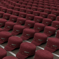 Casquette Cadet Rétro en Daim WEINI avec Logo Personnalisé, Patch en Cuir et Rivets Métalliques – Vente en Gros