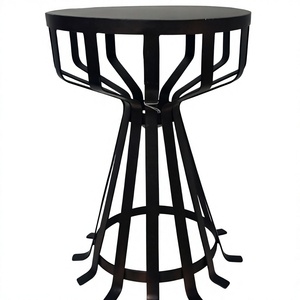 Table d'appoint de jardin en plein air fabriquée à la main en Inde, design industriel, finition noire durable - Product Image 1