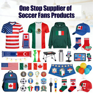 USA Meksiko Kanada untuk Piala Dunia Sepak Bola Seri USA Paket Dukungan Penggemar Topi Hip Hop Bernapas Kaos - Product Image 2