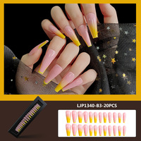 Qianya Uñas Postizas Personalizadas al por Mayor, 20 Uds. en Caja de Regalo, Uñas de Lujo Estilo Stiletto, Bailarina, Ataúd para Salón de Uñas