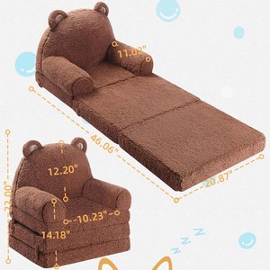 Tender Playful New Design OEM/ODM Factory Kids Toys 2 in 1 Custom Teddy Bear Shape Compressed Bean Bag Foldable Kids Chair - Product Image 5